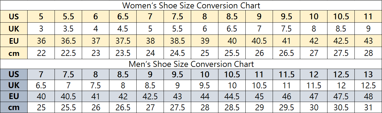 Shoe Size Conversion Chart