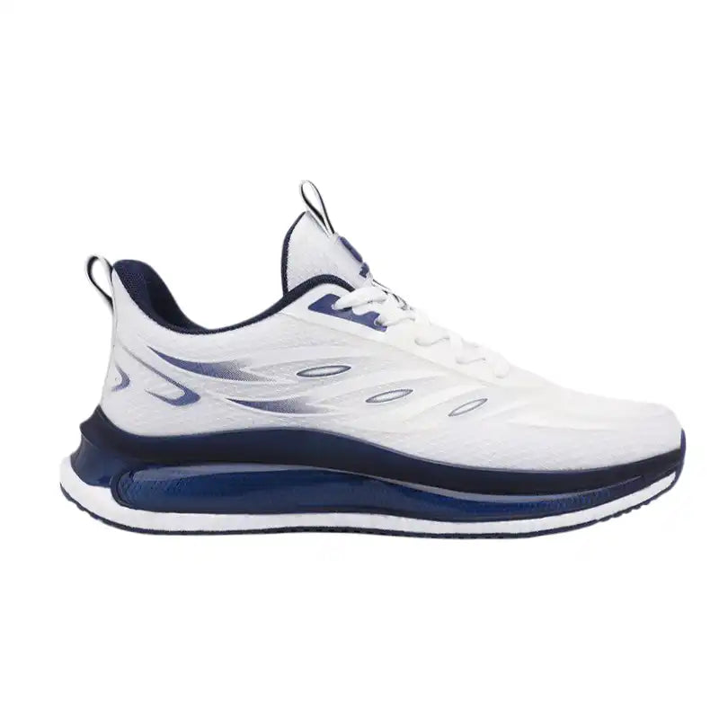 Men’s Glow Air Cushion Running Sneakers | White Navy