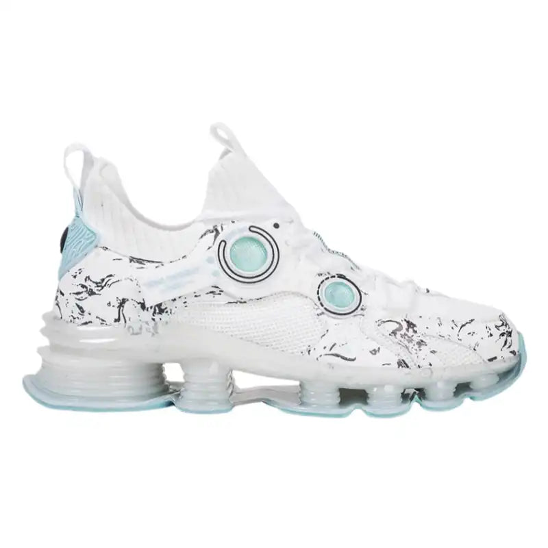 Men’s Cloud Spring Air Cushion Sneakers | White Aqua