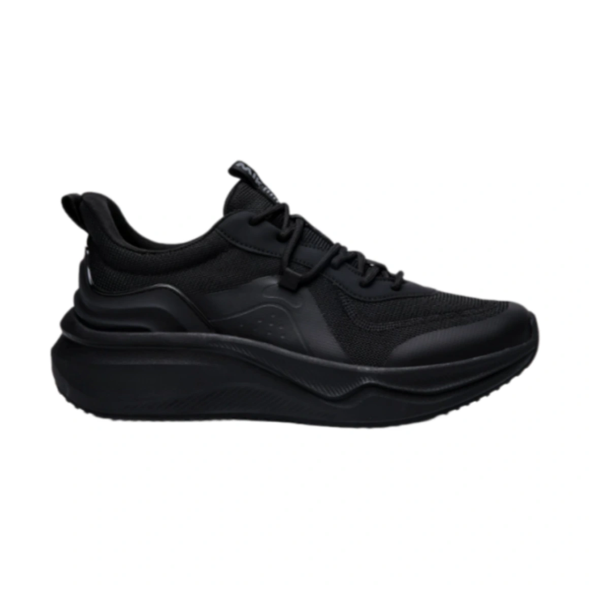 Men’s and Women’s All-Black Breathable Mesh Running Shoes