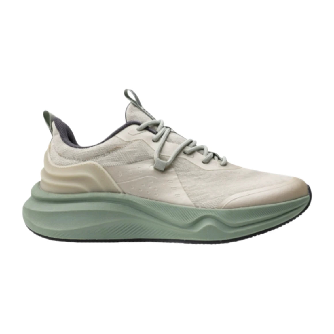 Men’s and Women’s Stone Beige Olive Green Mesh Running Shoes