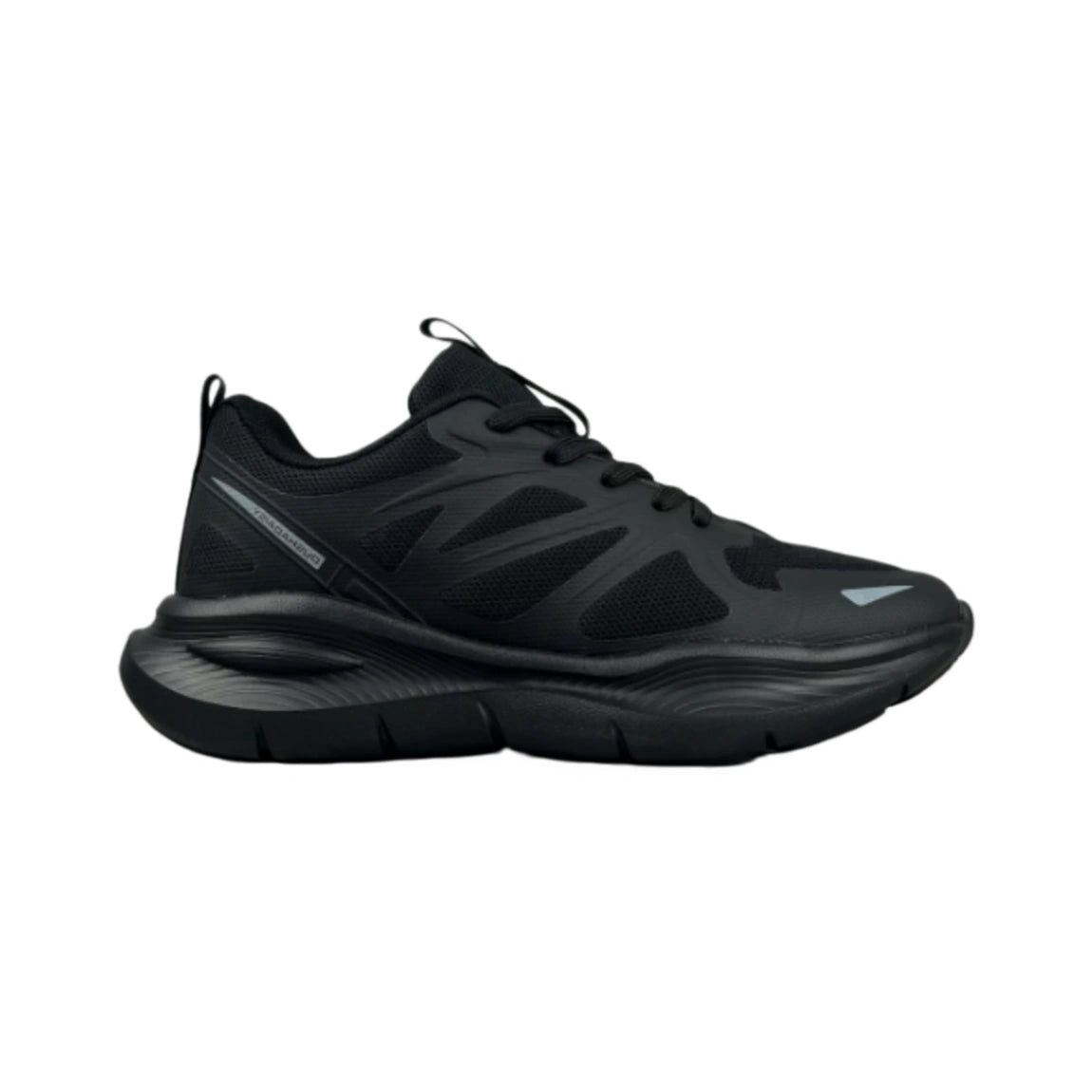 Men’s All-Black Breathable Mesh Running Shoes, Lightweight Thick-Sole Cushioned Non-Slip Athletic Sneakers