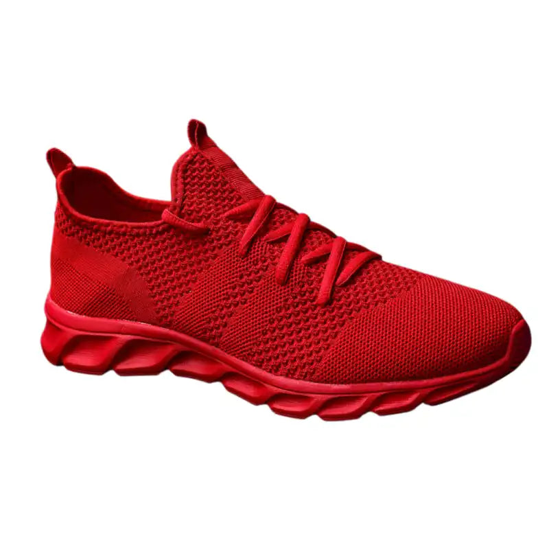 Men’s Red Lightweight Knit Sneakers | Everyday Comfort Walking Shoes