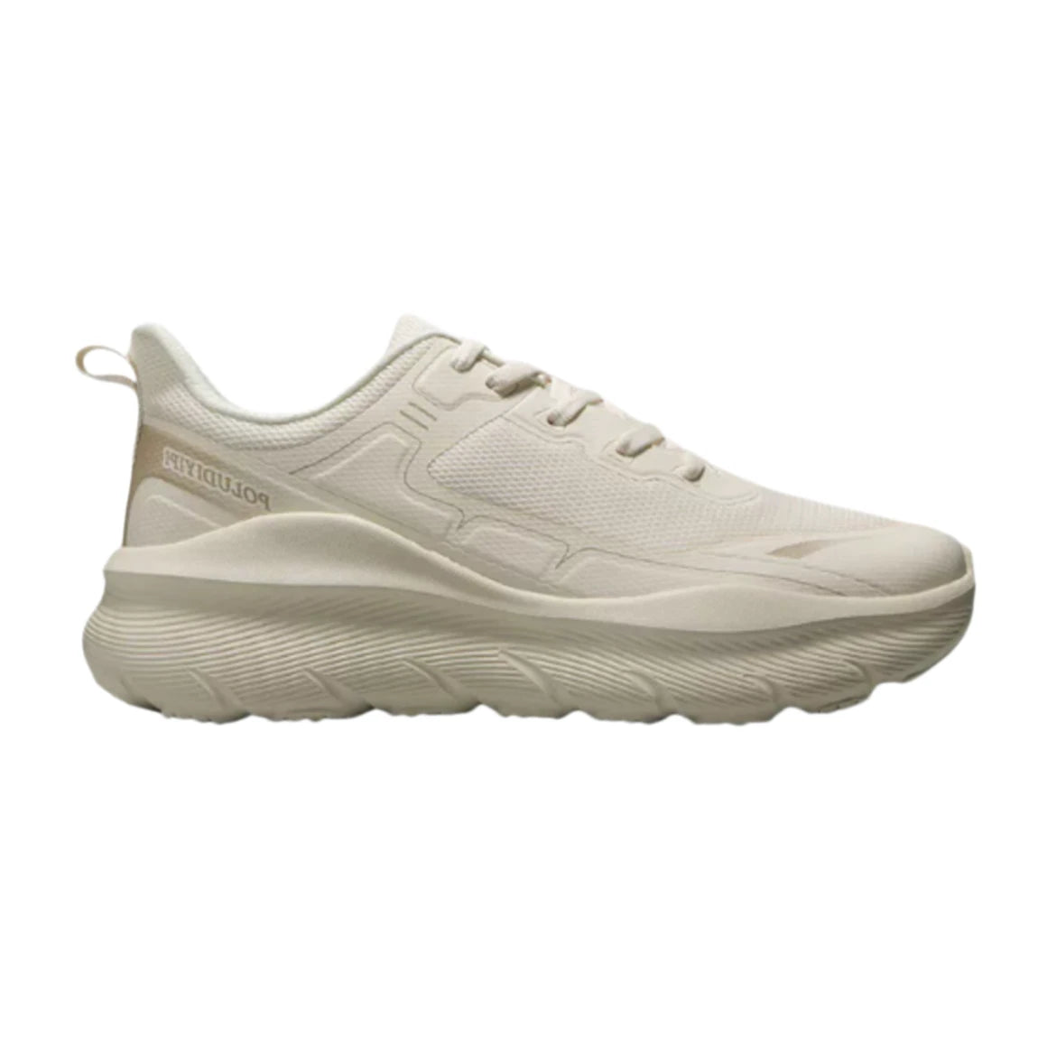 Men’s Cream White Breathable Mesh Running Shoes, Lightweight Cushioned Rebound Soft-Sole Athletic Sneakers