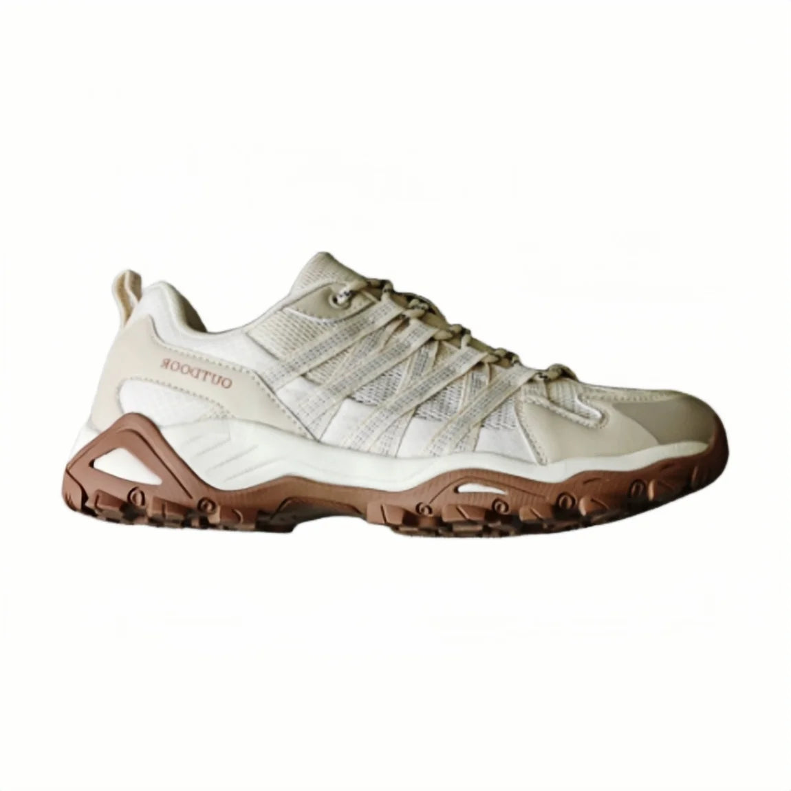 Men’s Beige Lightweight Breathable Outdoor Hiking Sneakers