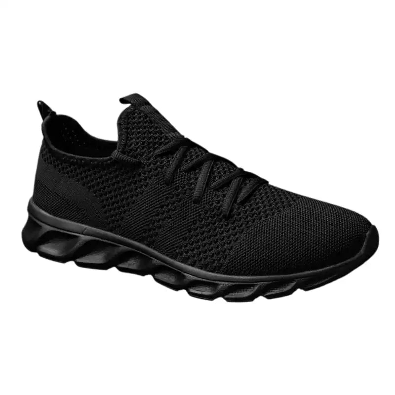 Men’s All-Black Lightweight Knit Sneakers | Everyday Comfort Walking Shoes