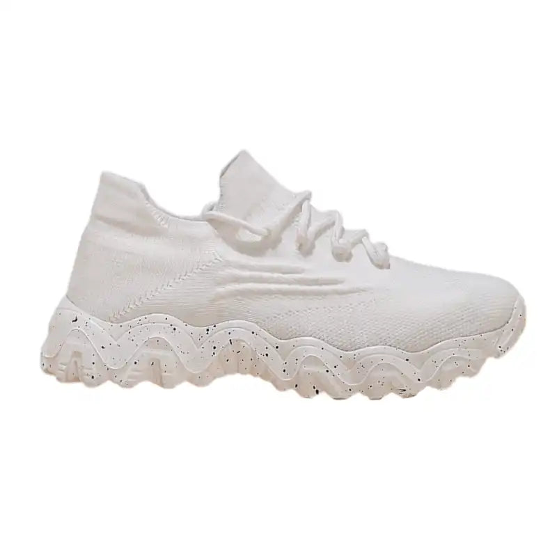Women’s Lightweight Knit Height-Boost Sneakers | All White