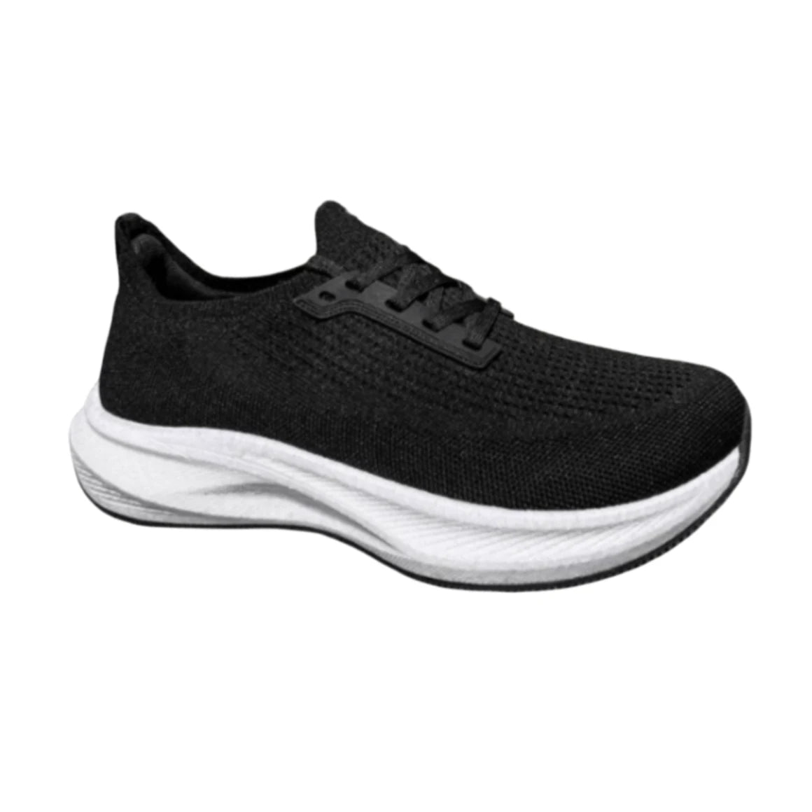 Men’s Black White Lightweight Breathable Cushioned Running Shoes