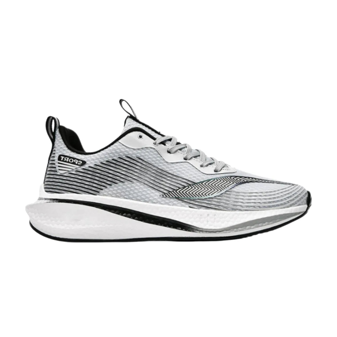 Black and White Lightweight Breathable Walking Sneakers