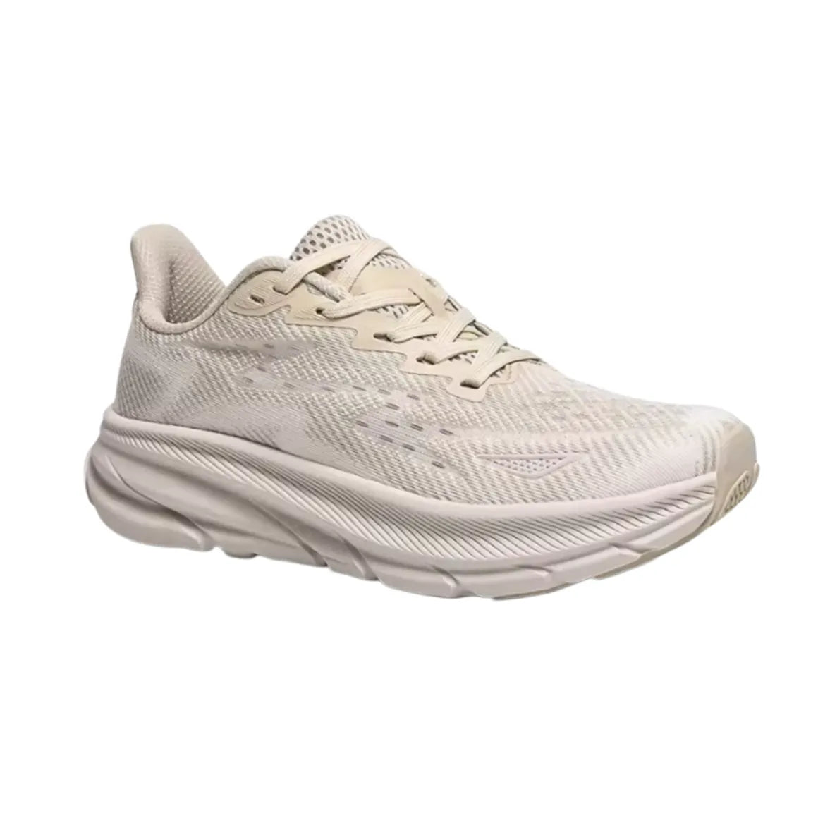 Men’s Cream Beige Lightweight Walking Shoes Soft Sole Breathable Mesh Casual Sneakers