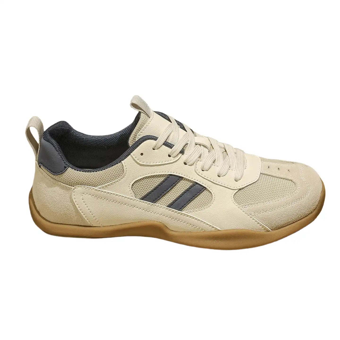 Men’s Beige Retro Mesh Sneakers | Breathable Lightweight Casual Walking Shoes