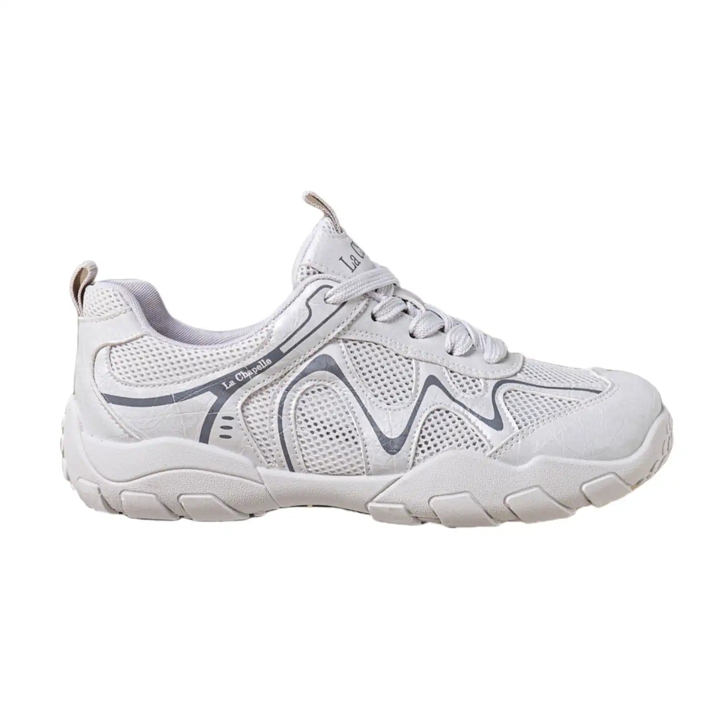 Women’s White Chunky Mesh Sneakers | Breathable Non-Slip Casual Walking Shoes