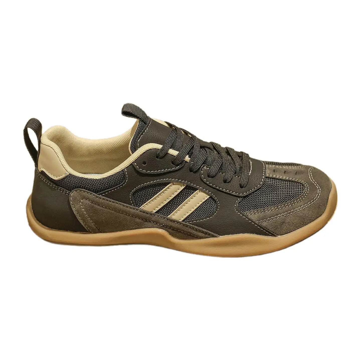 Men’s Brown Retro Mesh Sneakers | Breathable Non-Slip Casual Walking Shoes