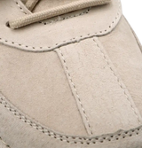 Men's Beige Genuine Leather Casual Sneakers, Retro Lace-Up Walking Shoes