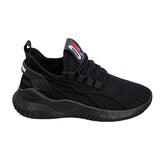 Women’s Black Knit Walking Sneakers | Lightweight Breathable Casual Shoes