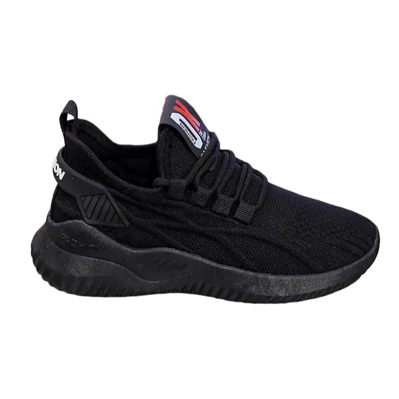 Women’s Black Knit Walking Sneakers | Lightweight Breathable Casual Shoes