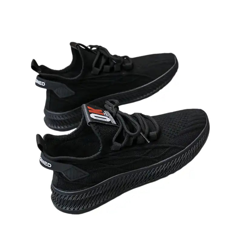 Women’s Black Knit Walking Sneakers | Lightweight Breathable Casual Shoes