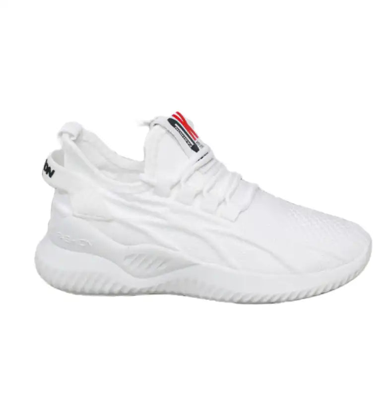 Women’s White Lightweight Knit Sneakers | Breathable Soft Sole Casual Walking Shoes