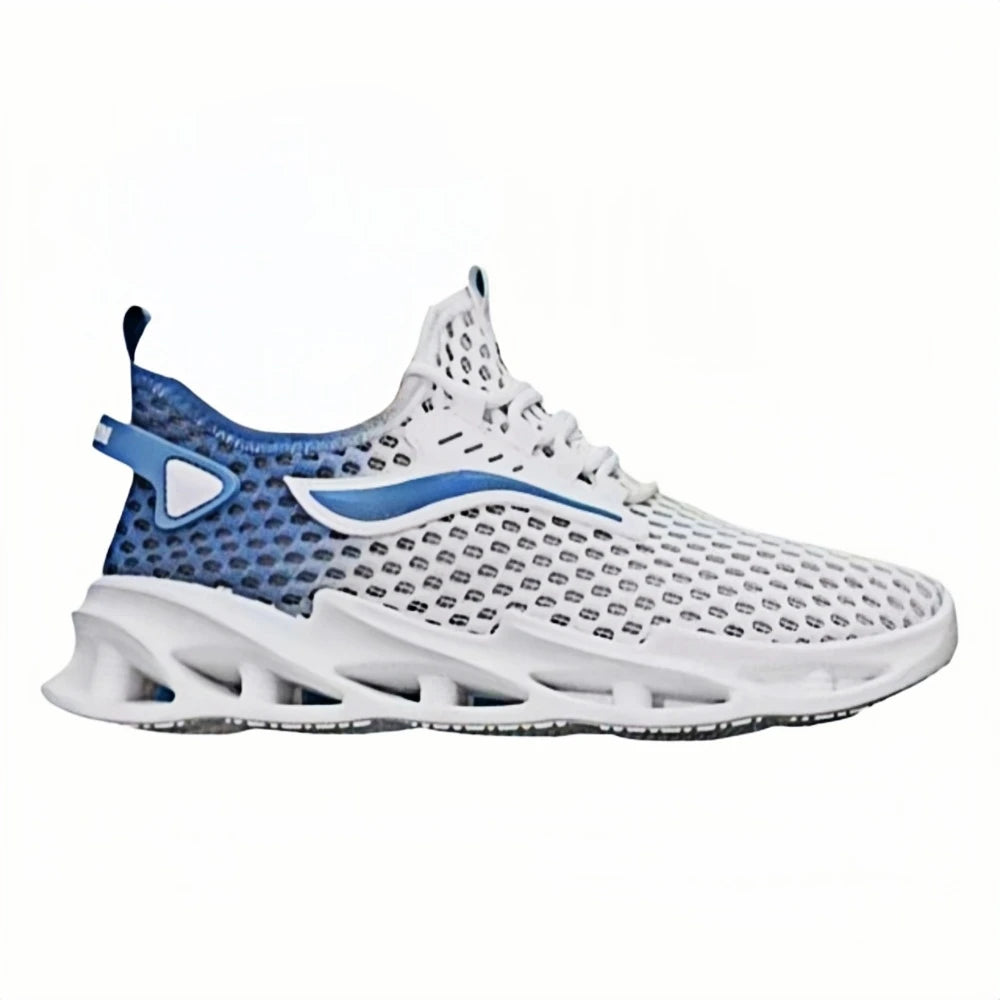 Cloud White Blue Lightweight Breathable Walking Sneakers